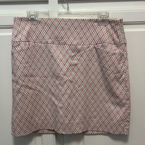 Swing Control White Pink Beige Plaid Golf Sport Skirt Women’s Size 10